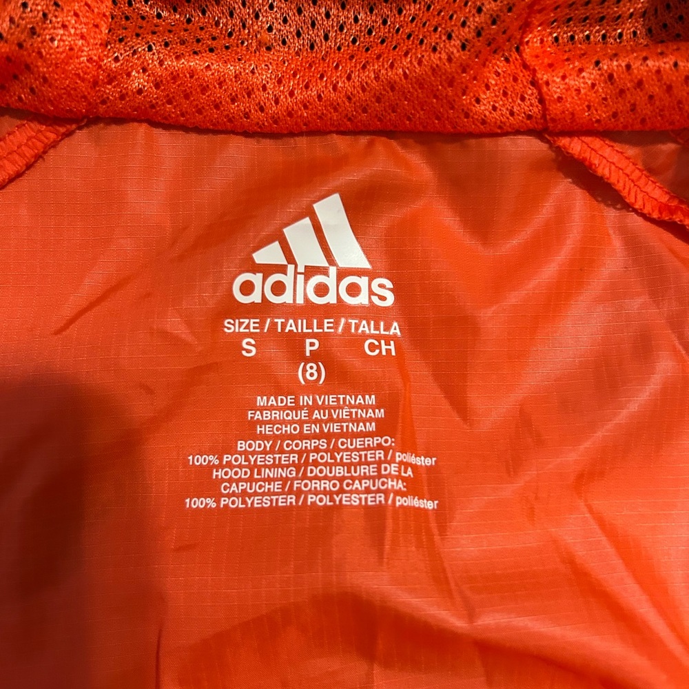 Adidas Orange Navy Blue Full-Zip Windbreaker Boys‎ Jacket - Picture 6 of 6